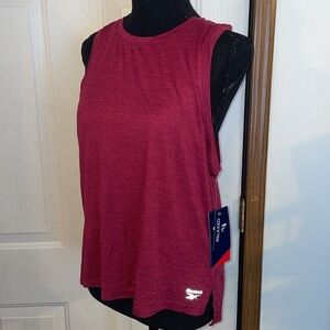 NWT Reebok Sz L Active Relaxed Fit Tank Workout Dark Pink